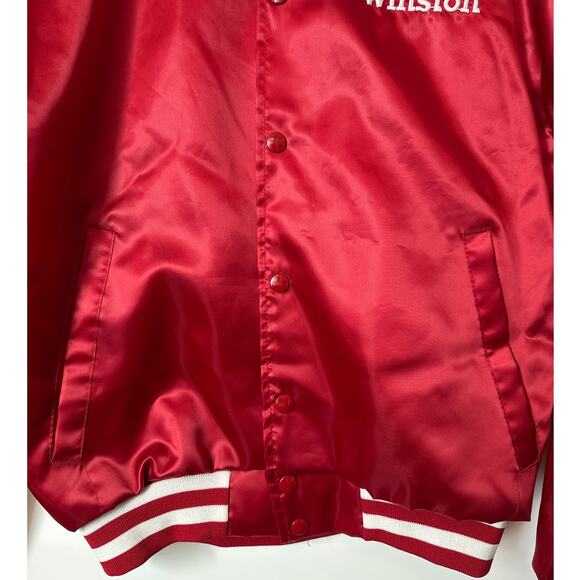 Swingster Vintage Winston Flashpoint Satin Bomber Jacket Embroidered Red USA - Picture 3 of 13